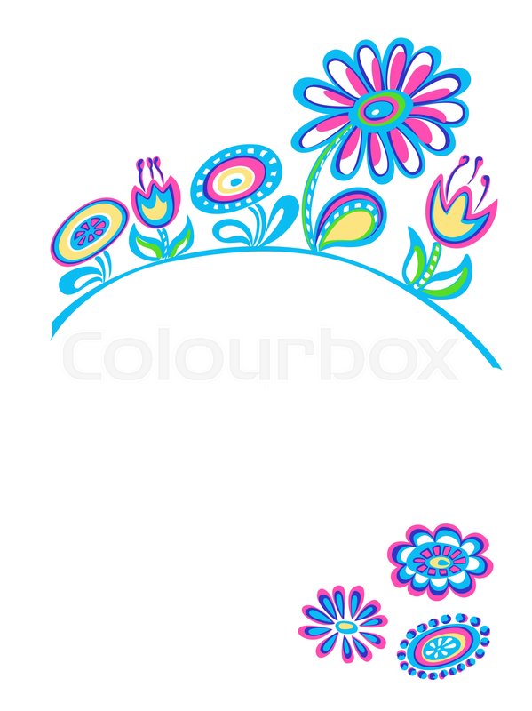 599x800 drawing decorative fancy flowers white stock vector colourbox - Fancy Flower Drawing