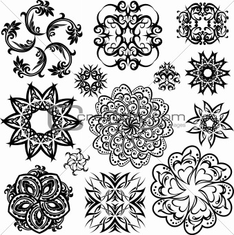 339x340 image fancy circular flower and plant from crestock stock - Fancy Flower Drawing
