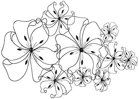 466x332 six fancy flower wide wall art - Fancy Flower Drawing