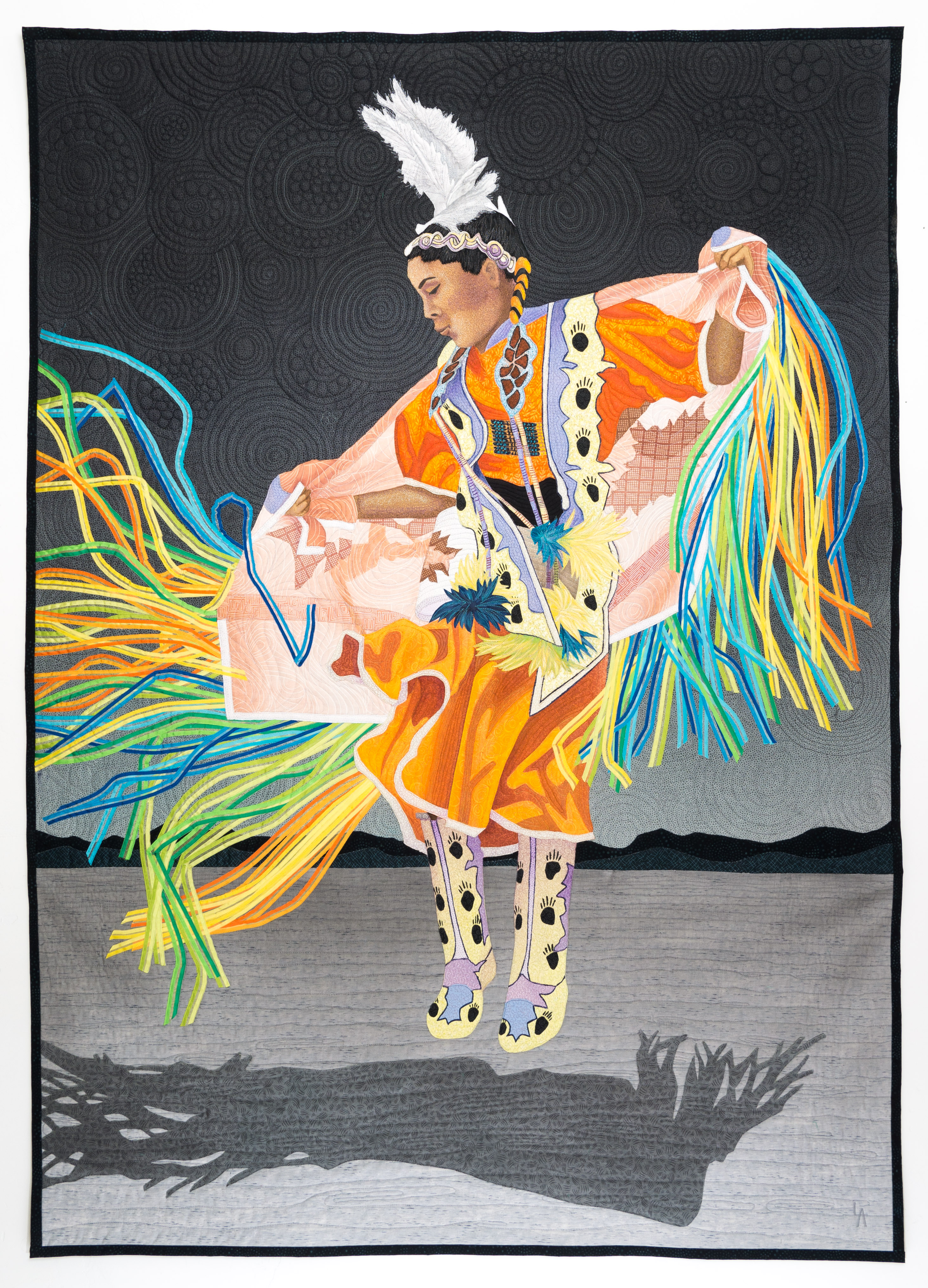 2928x4064 Fancy Shawl Dancer Linda Anderson Fine Art Quilts - Fancy Shawl Dancer Drawing