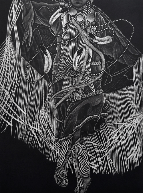 500x673 Fancy Shawl Dancer - Fancy Shawl Dancer Drawing