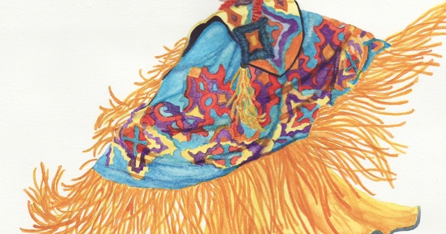 913x480 Watercolor And Colored Pencil Images New Painting - Fancy Shawl Dancer Drawing