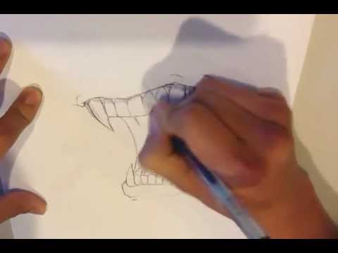 480x360 How To Draw Vampire Fangs - Fangs Drawing