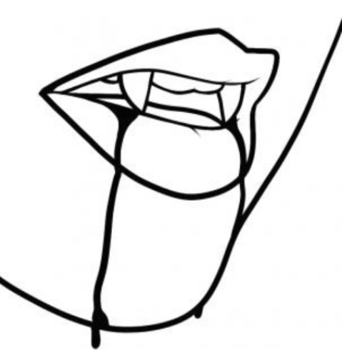 479x501 How To Draw Vampire Teeth - Fangs Drawing