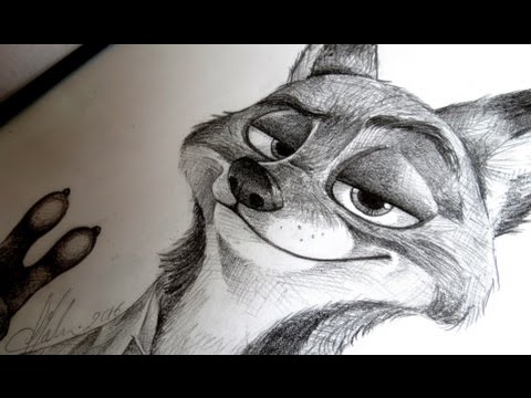 480x360 Nick Wilde Speed Drawing - Fanny Drawing