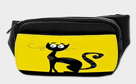 466x287 lunarable cat bumbag, cartoon style drawing halloween - Fanny Pack Drawing