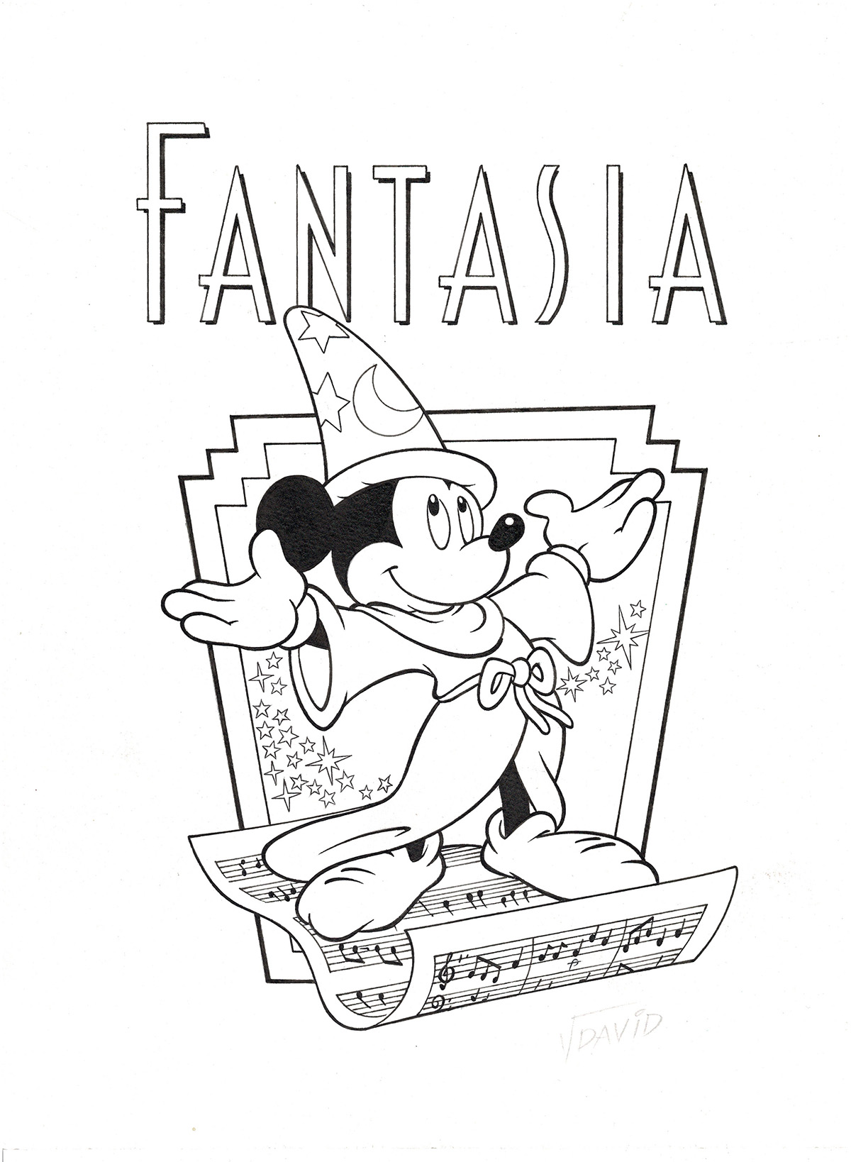 1200x1638 Mickey Mouse Poster - Fantasia Drawings