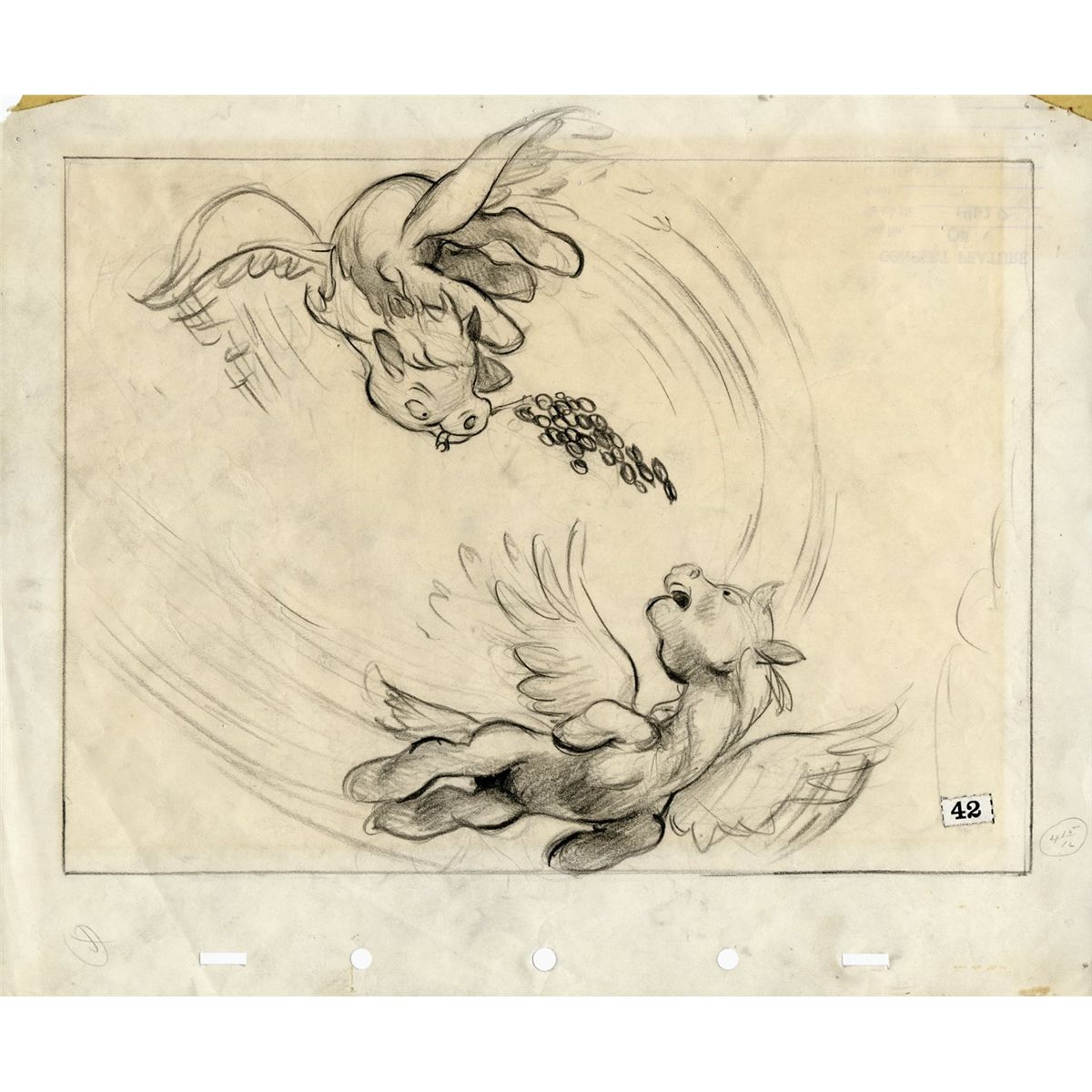 1200x1200 Original Production Drawing Of Pegasus From Fantasia - Fantasia Drawings