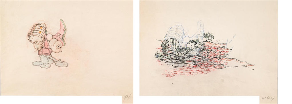 1020x363 Two Animation Drawings From Fantasia - Fantasia Drawings
