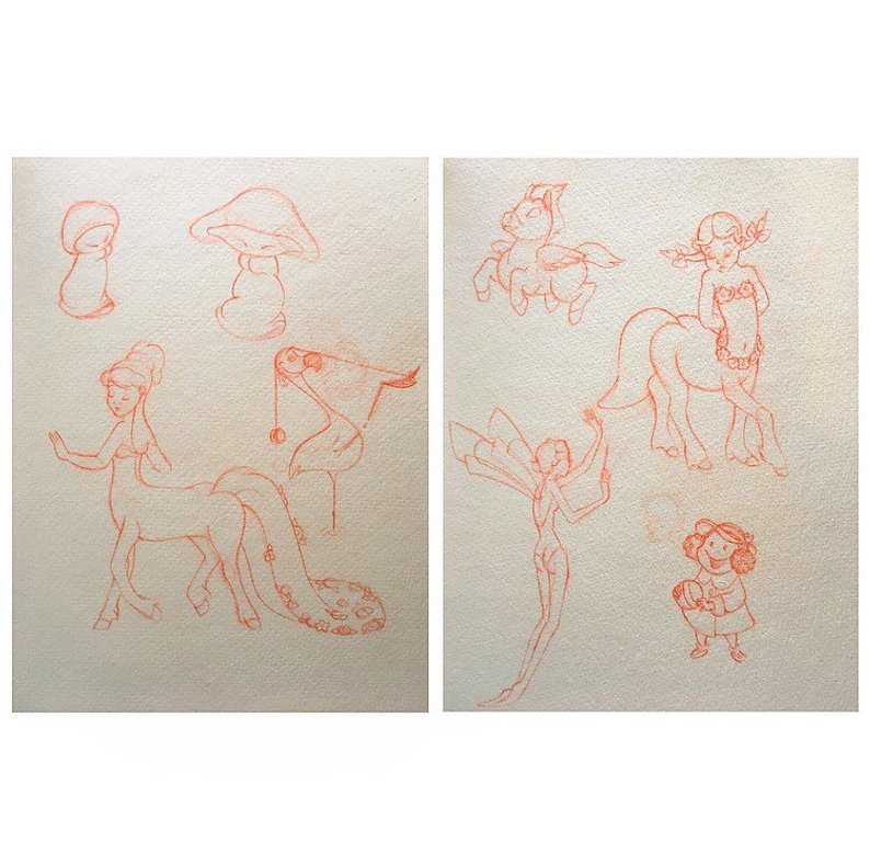 794x789 Custom Made Disney Fantasia Drawings Etsy - Fantasia Drawings