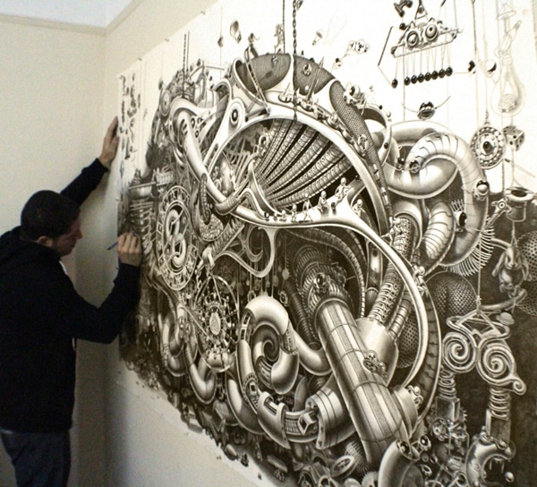 600x544 gigantic drawing features tiny details of a fantastic world - Fantastic Drawing