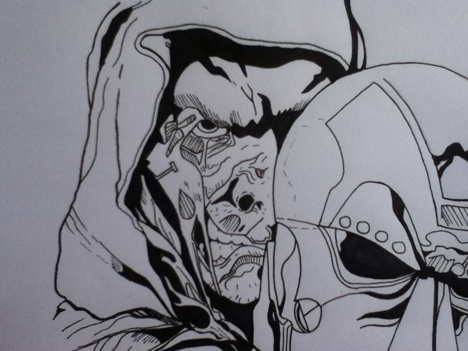 960x720 drawing dr doom, fantastic four from marvel comics - Fantastic Four Drawing