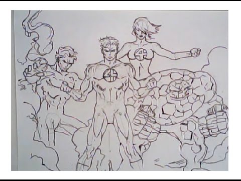 480x360 drawing the fantastic four - Fantastic Four Drawing