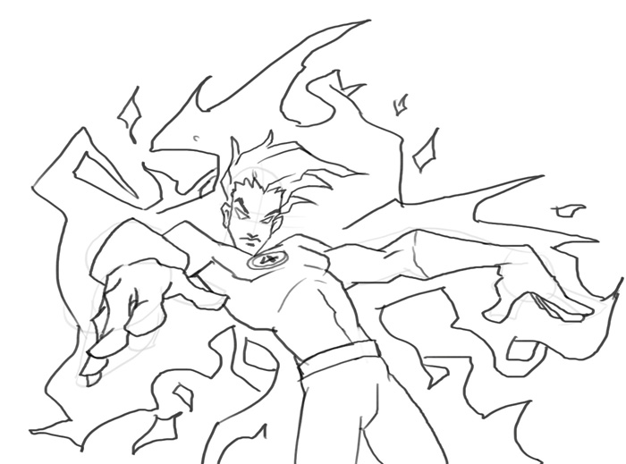 700x519 How To Draw Human Torch - Fantastic Four Drawing