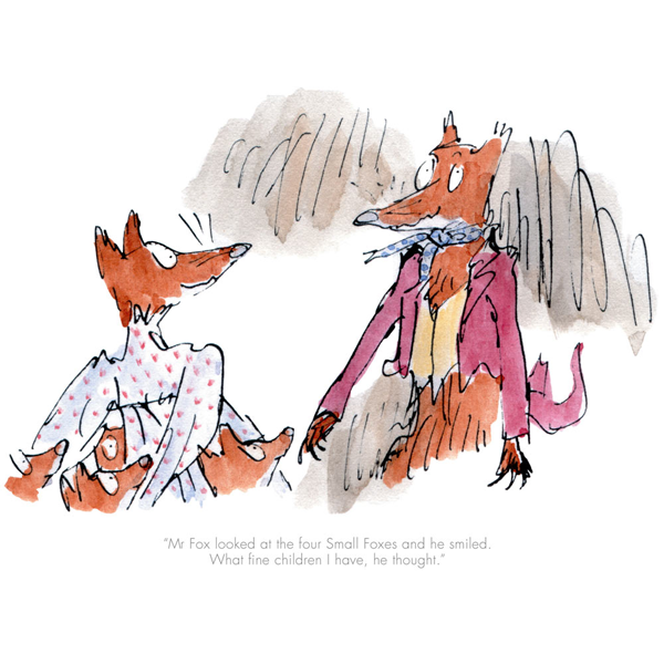 600x600 quentin blake prints roald dahl fantastic mr fox four foxes - Fantastic Mr Fox Drawing