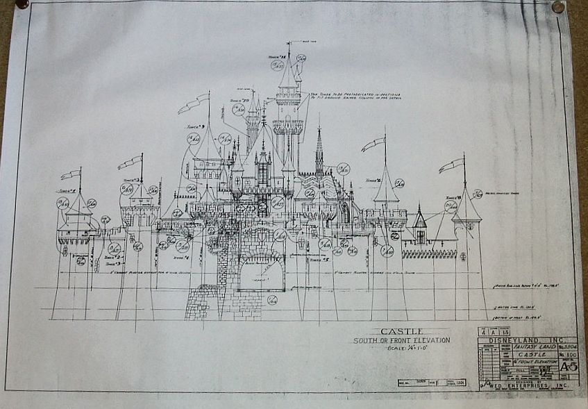 847x589 disneyland fantasy castle disney blue print !! front x black - Fantasy Castle Drawing