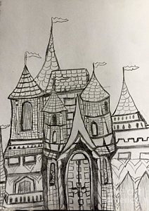 212x300 fantasy castle drawings - Fantasy Castle Drawing
