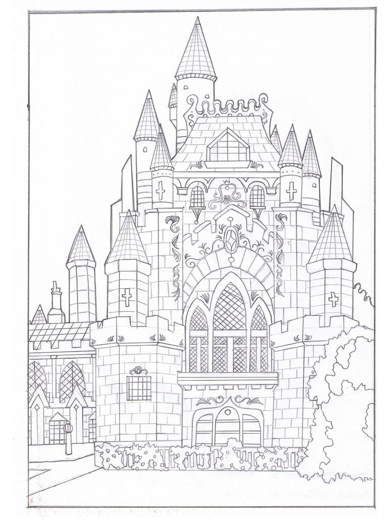 762x1048 fantasy castle - Fantasy Castle Drawing