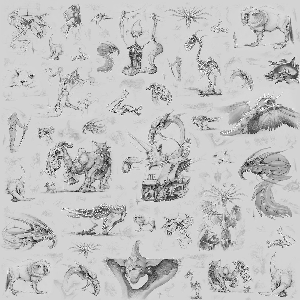 1000x1000 fantasy creatures sketches - Fantasy Creatures Drawings