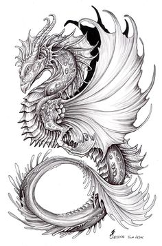 Fantasy Dragon Drawings at PaintingValley.com | Explore collection of ...