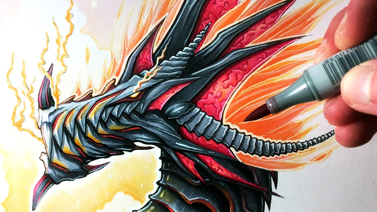 1280x720 Let's Draw A Fire Dragon - Fantasy Dragon Drawings