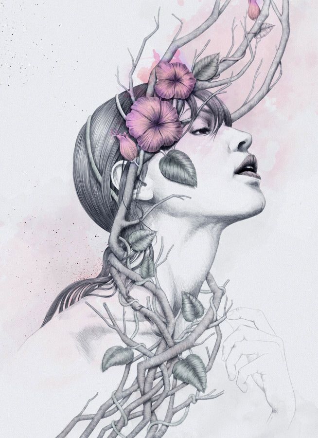 654x900 Picture - Fantasy Girl Drawing