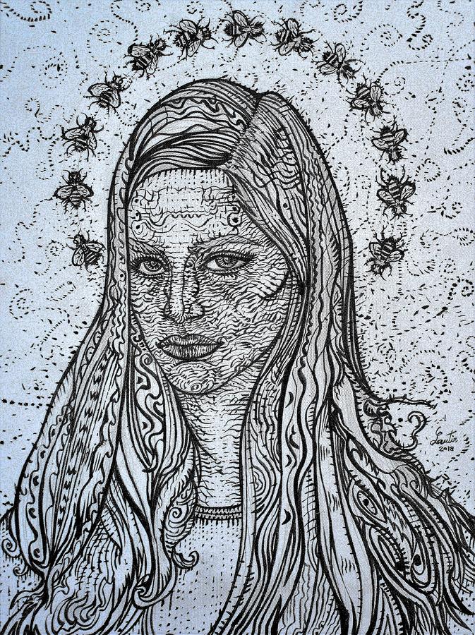 673x900 Woman Face - Fantasy Girl Drawing