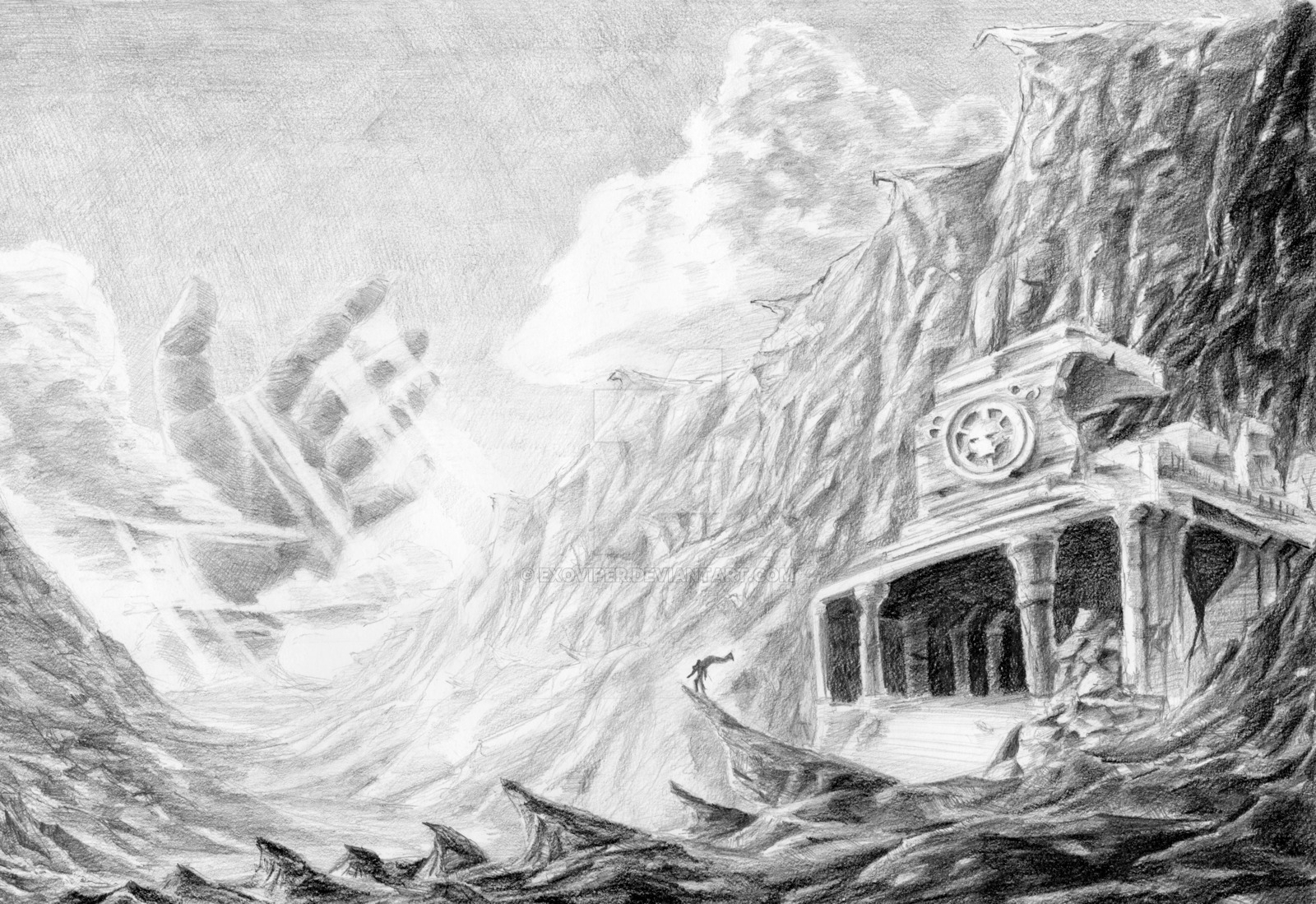 1600x1099 Fantasy Landscape Drawing - Fantasy Landscape Drawing