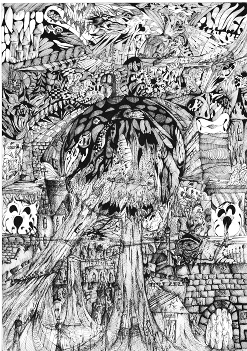 845x1200 The Hippo Patrol Drawing - Fantasy World Drawing
