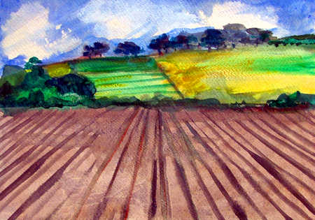 Farm Field Drawing at PaintingValley.com | Explore collection of Farm
