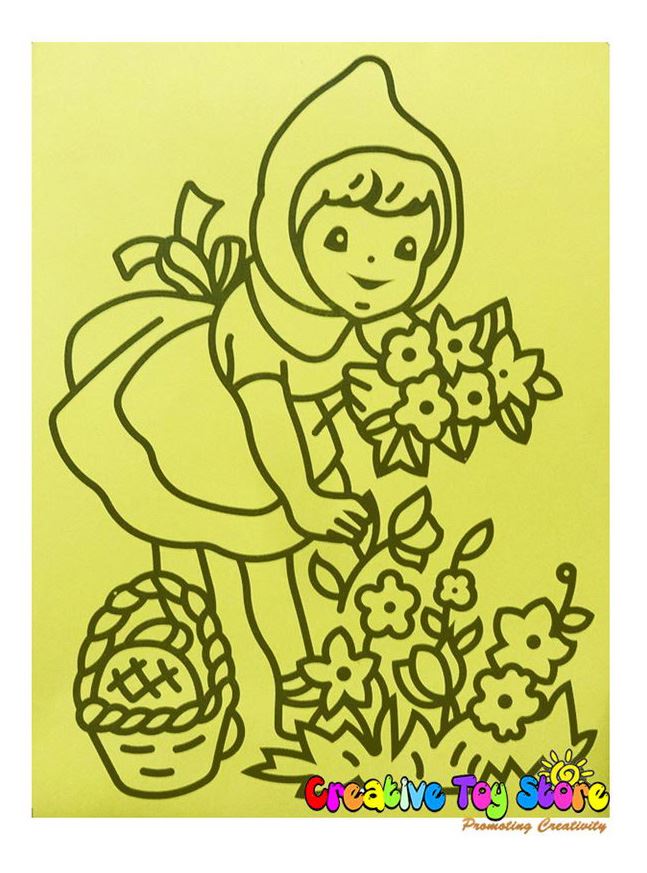 647x873 Sand Drawing - Farm Girl Drawing