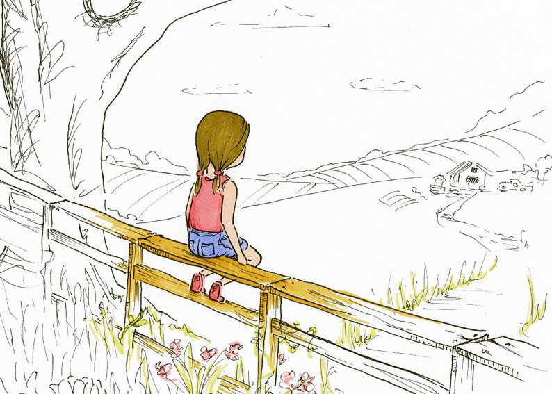 794x567 country girl sitting on fence farm girl wall art southern girl etsy - Farm Girl Drawing
