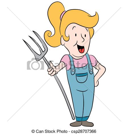 450x470 country girl holding pitchfork an image of a farm girl holding - Farm Girl Drawing
