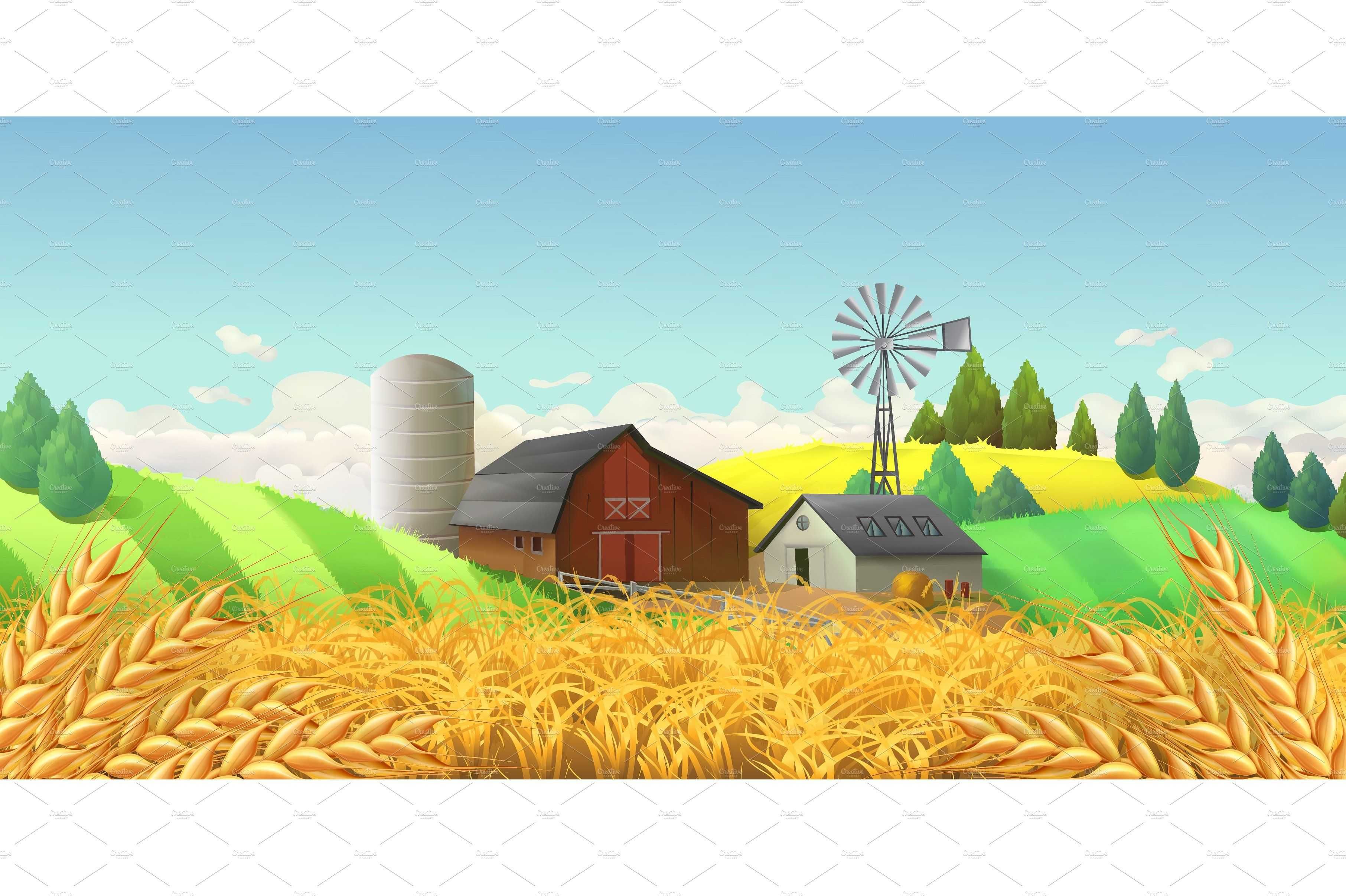 Farm Landscape Drawing at Explore collection of