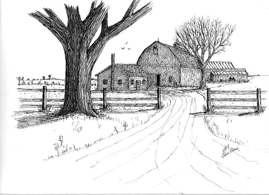 Farm Landscape Drawing at Explore collection of