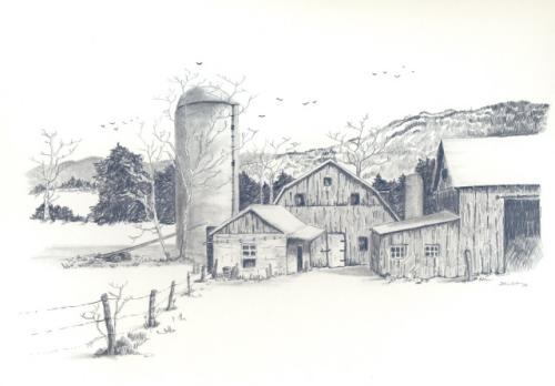 500x348 Nervous - Farm Scene Drawing