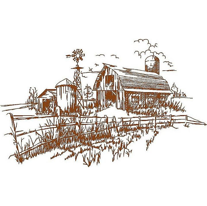 Farm Scene Drawing at Explore collection of Farm