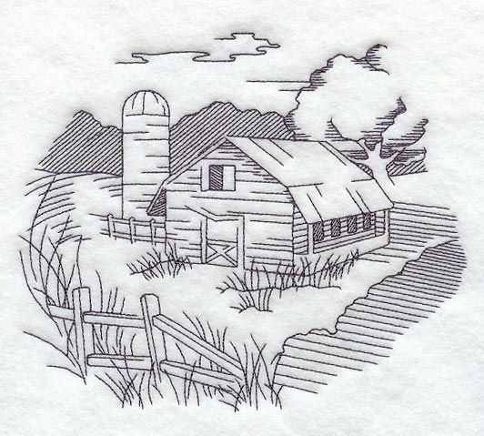 Farm Scene Drawing At Paintingvalley Com Explore Collection Of