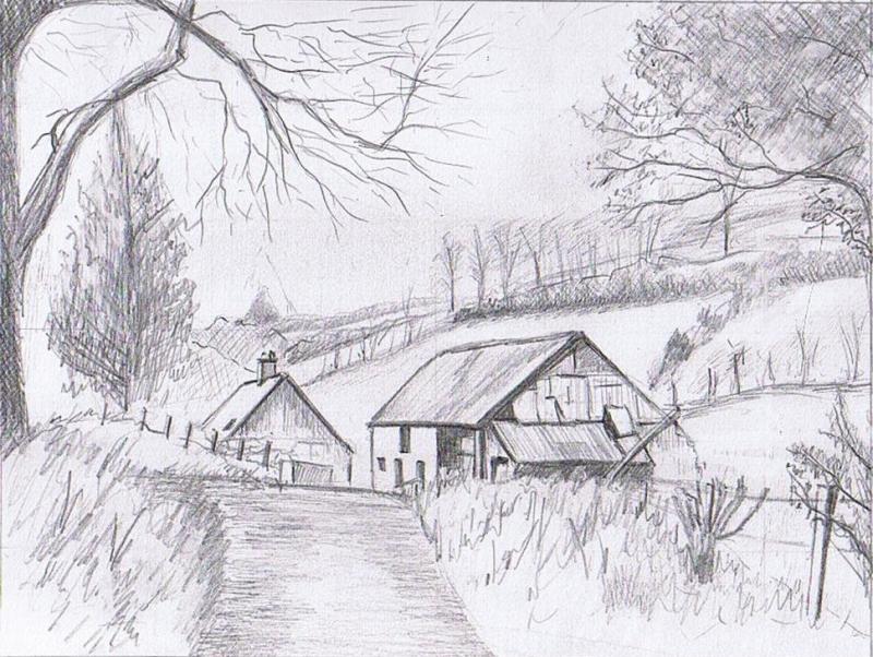 Farm Scene Drawing at Explore collection of Farm