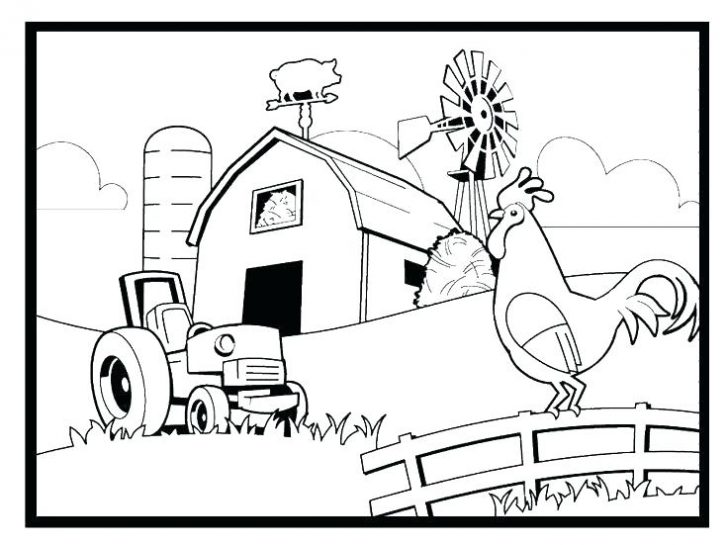 728x545 Coloring Pages Printable Summer Disney Easy Cars Free Farm Scene - Farm Scene Drawing