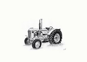 300x215 Farm Equipment Drawings Fine Art America - Farm Tractor Drawing