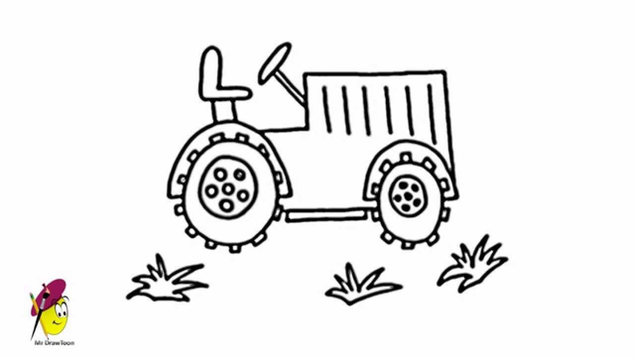 1280x720 Tractor - Farm Tractor Drawing