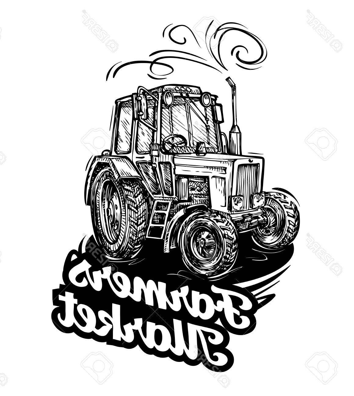 1160x1300 Best Farm Tractor Hand Drawn Sketch Vector Illustration Drawing - Farm Tractor Drawing