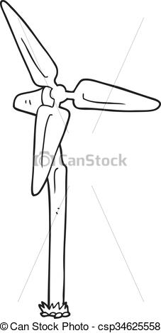 227x470 Freehand Drawn Black And White Cartoon Wind Farm Windmill - Farm Windmill Drawing