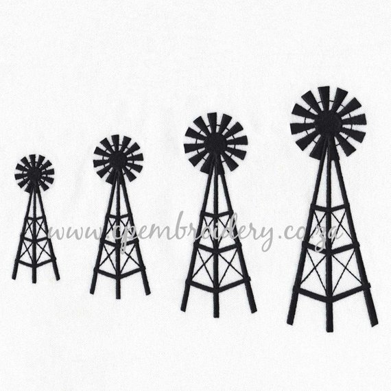 570x570 Simple Farm Windmill Set Of Sizes Machine Embroidery Etsy - Farm Windmill Drawing