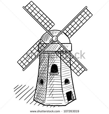 450x470 Windmill Drawing Free Download - Farm Windmill Drawing