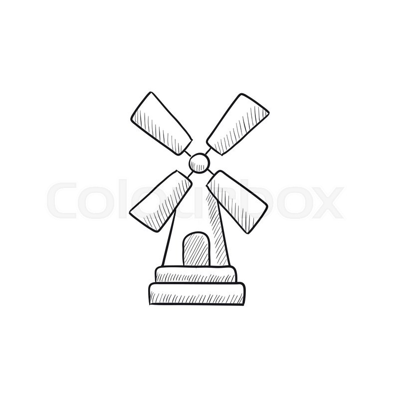 800x800 Windmill Drawing Modern For Free Download - Farm Windmill Drawing