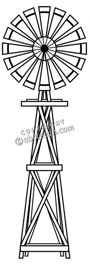 Farm Windmill Coloring Page