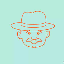 225x225 how to draw a farmer steps - Farmer Cartoon Drawing