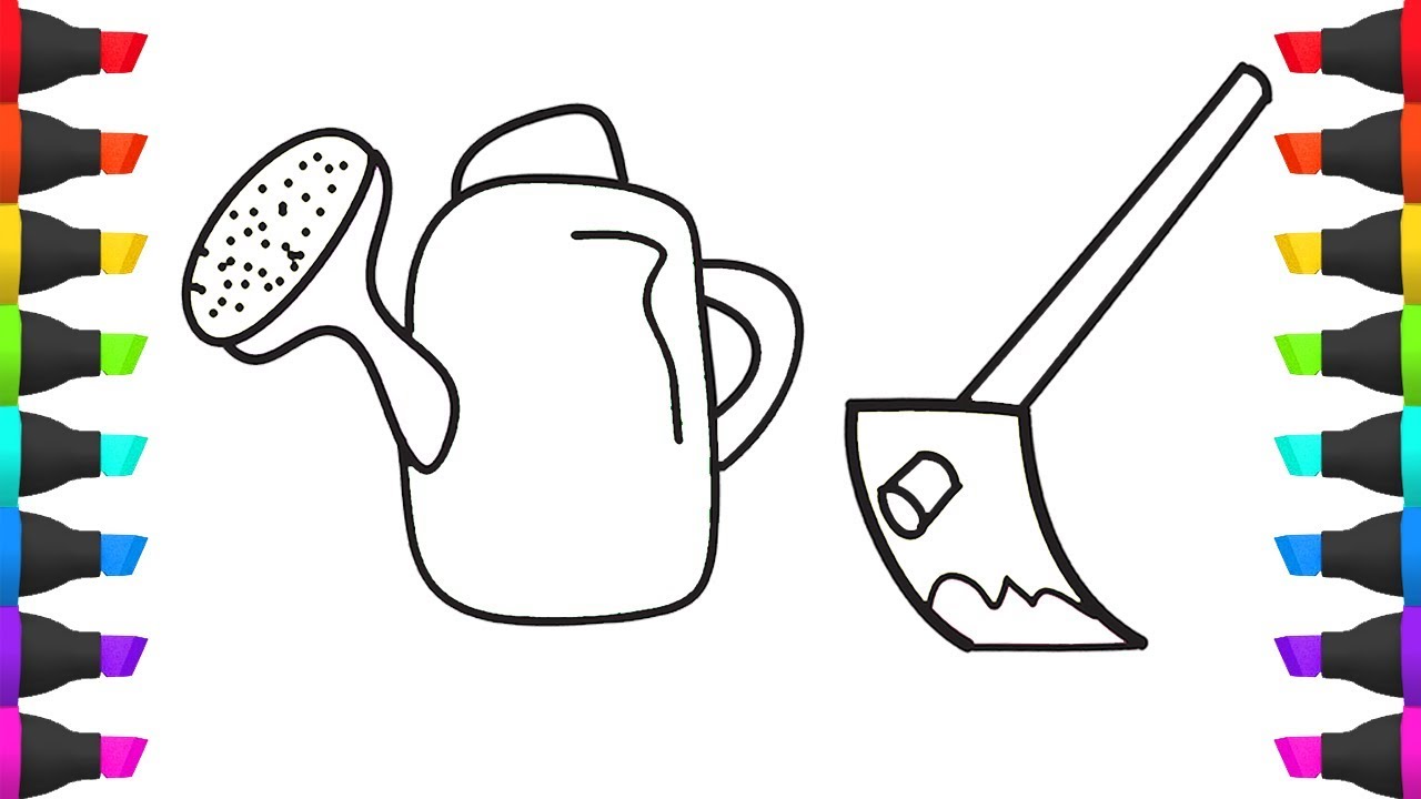 1280x720 farmer tools coloring pages for kids - Farmer Drawing